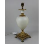 A Royal Worcester porcelain baluster vase converted to a table lamp, with gilt decoration on white