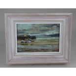 Peter Iden (1945-2012), St Ives Harbour, oil on board, signed, verso inscribed paper label 15cm by
