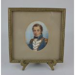 Follower of Walter Edward Corbould, oval miniature portrait of an officer, by repute Admiral Sir
