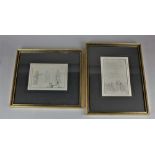 A framed pencil sketch of a Biblical scene indistinctly inscribed '[...] Princeps Victoria',