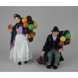 A Royal Doulton figure of Biddy Penny Farthing 23cm high, and another of The Balloon Man 18.5cm high