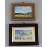 C Scott-Kestin RMS HS MASF, miniature painting of a landscape, 'Cloud Shadows', oil on board,