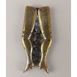A German novelty ladies legs brass pocket corkscrew bladed worm stamped Registerec, Germany,see Ferd