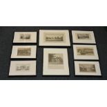 Eight 18th and 19th century framed engravings and prints of country houses and views, to include The