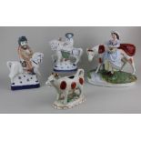 Two Rye Pottery figures from Chaucer's Canterbury Tales; The Wife of Bath 19cm high, and The