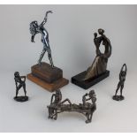 Ronald Cameron (1930-2013), two small bronze figures of female nudes tallest 14cm high, together
