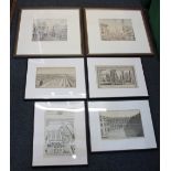 Four 18th and 19th century framed engravings and prints to include an aerial view of a London square