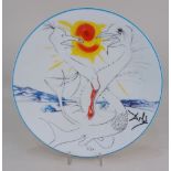 A Limoges limited edition porcelain plate designed by Salvador Dali, 'Le caducee de Mars alimente