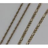 An Italian 18K gold chain necklace 7.3g and another gold chain necklace marked '9k', 5.2g