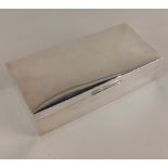 A Garrard & Co. silver cigarette box rectangular hinged top enclosing fitted wood interior,