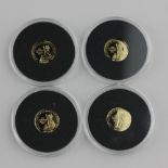 Four Jubilee Mint Queen Elizabeth II Sapphire Jubilee 9ct gold coins dated 2017, with certificates