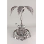 A Victorian electroplated epergne centrepiece by Elkington and Co, presented, modelled as an emu