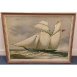 After Oswald Walters Brierly (1817-1894), shipping, oil on canvas, bearing signature, 54cm by