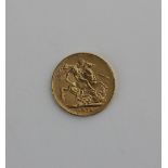 A Victorian gold sovereign dated 1872