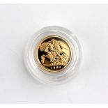 A Queen Elizabeth II gold proof half sovereign dated 1980 in plastic capsule and red display case
