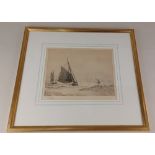 William Lionel Wyllie (1851-1931), steam and sailing boats, etching, signed in pencil, 21cm by 25.