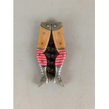 A German novelty ladies legs pocket corkscrew pink striped half stockings with flesh coloured