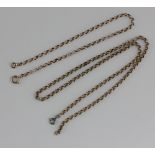 A 9ct gold belcher link chain necklace and similar 9ct gold bracelet 12.5g