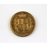 A Queen Victoria gold sovereign dated 1863
