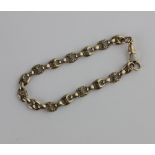 A 9ct gold anchor link chain bracelet 21g