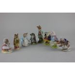 A Beswick Beatrix Potter figure of the Tailor of Gloucester, together with seven Royal Albert