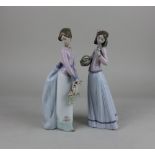 Two Lladro porcelain figures of ladies comprising 07622 Basket of Love and 07644 Innocence in Bloom,