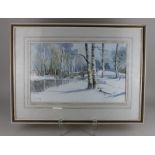 Local interest, Richard Joicey RSMA (1925-1995), winter landscape with bridge, believed the woods