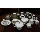 A Spode porcelain 'Royal Windsor' pattern part tea, coffee and dinner service, with green border and