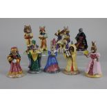 Eight Royal Doulton 'Bunnykins' figures comprising Fortune Teller, Mystic, Sands of Time,