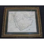 A framed Jean Baptiste D Anville New Map of Arabia Divided Into Its Several Regions and Districts,