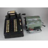 A Precisa Swiss mechanical calculator, together with a Burroughs mechanical adding machine (a/f)