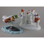 Two Coalport porcelain 'The Snowman' limited edition figures comprising Walking in the Air, no