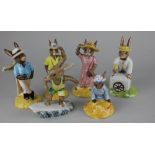 Six Royal Doulton 'Bunnykins' figures comprising Ice Cream, Seaside, Tourist, Sydney, Aussie and