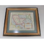 A framed map of the Arabian Peninsula, Tabula Asiae VI, on a trapezoidal projection 27.5cm by 34.