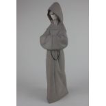 A Lladro gres finish figure of a monk 34cm high