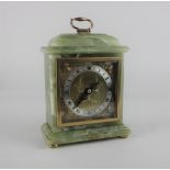 An Elliott green onyx mantle clock in Georgian bracket clock style case, 20cm