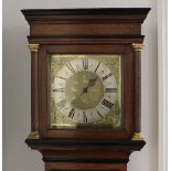 A George III oak longcase clock square dial and silvered chapter ring marked ,Jas. Eayre, St