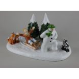 A Coalport porcelain 'The Snowman' limited edition figure group 'Winter Fun', number 342 of 1500,