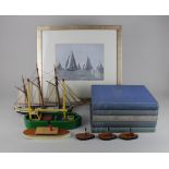 Maritime interest, a framed black and white photograph of sailing boats, inscribed verso '1937 of