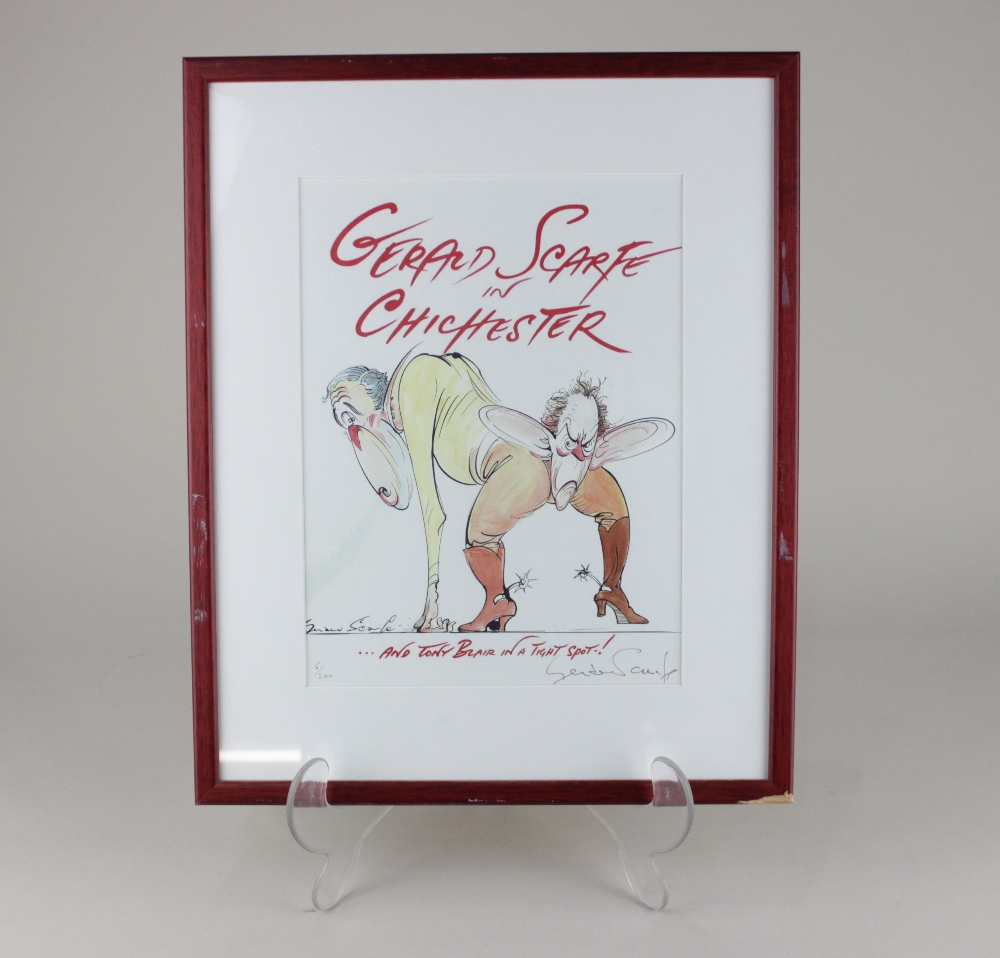 After Gerald Scarfe, 'Gerald Scarfe in Chichester ... and Tony Blair in a Tight Spot!', limited