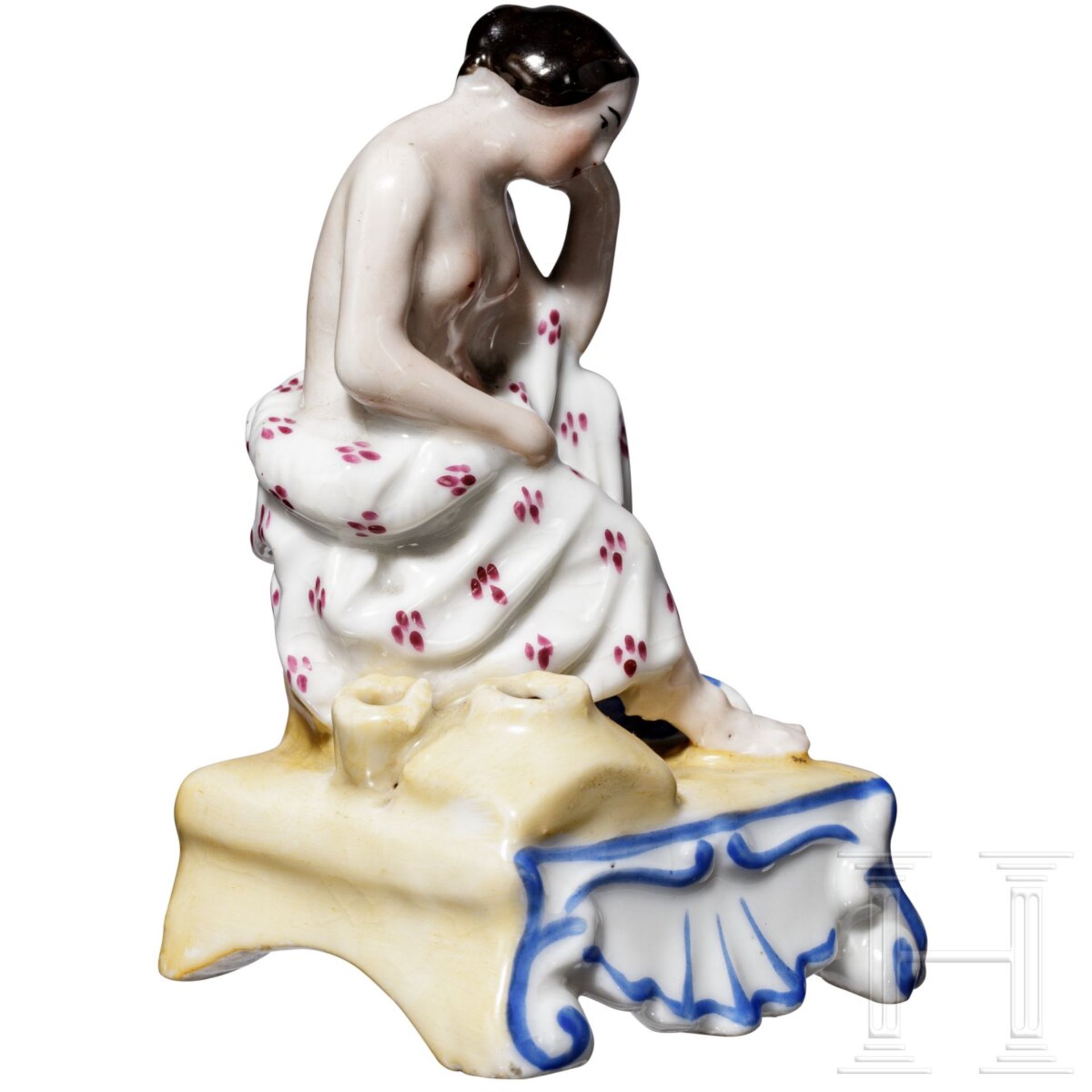 Erotische Porzellanfigur als Duftbehälter, russische Privatmanufaktur, Mitte 19. Jhdt. - Image 2 of 5
