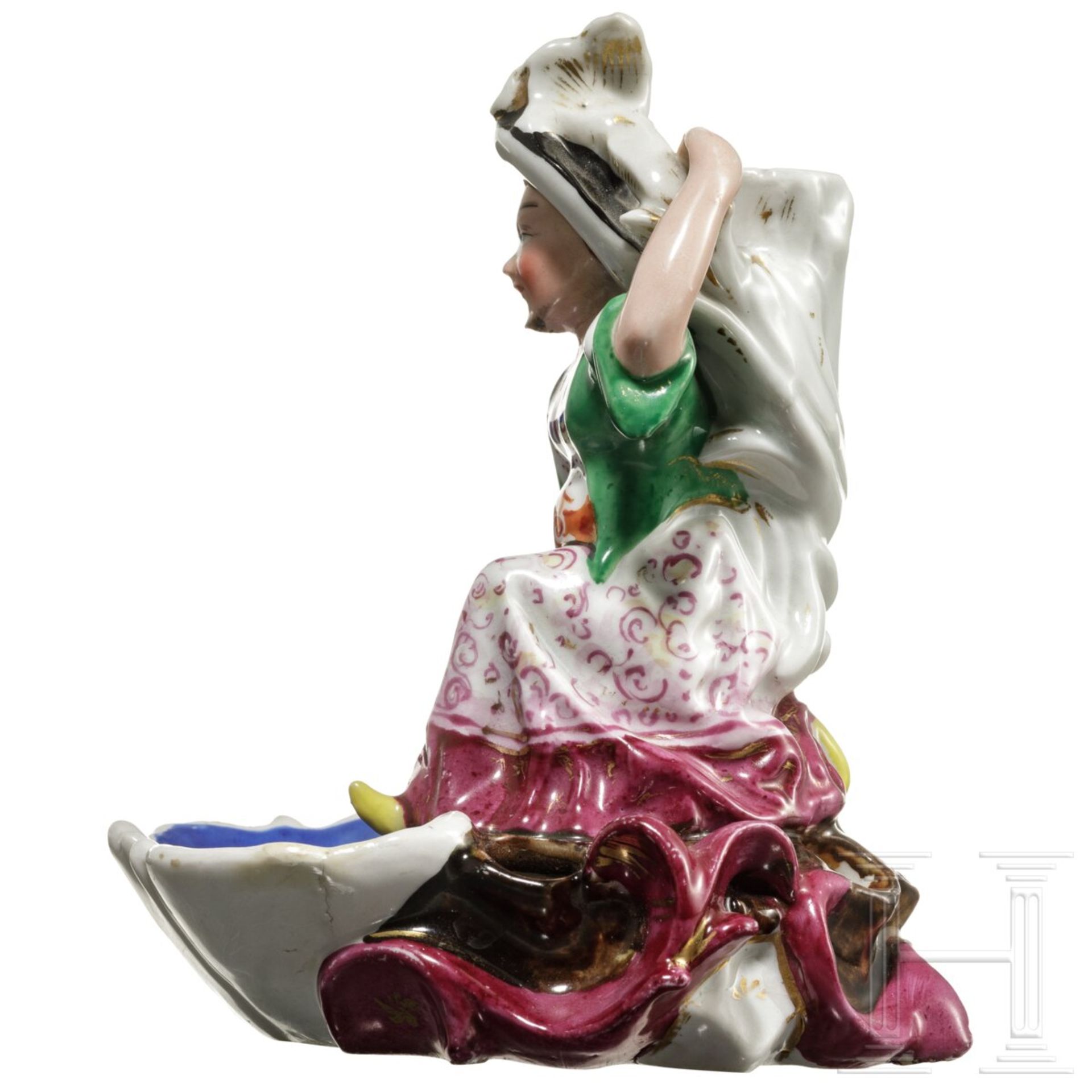 Figur eines Chinesen als Flakon für Parfum, Porzellanmanufaktur Miklashevsky, Volokitino, Russland, - Image 3 of 8