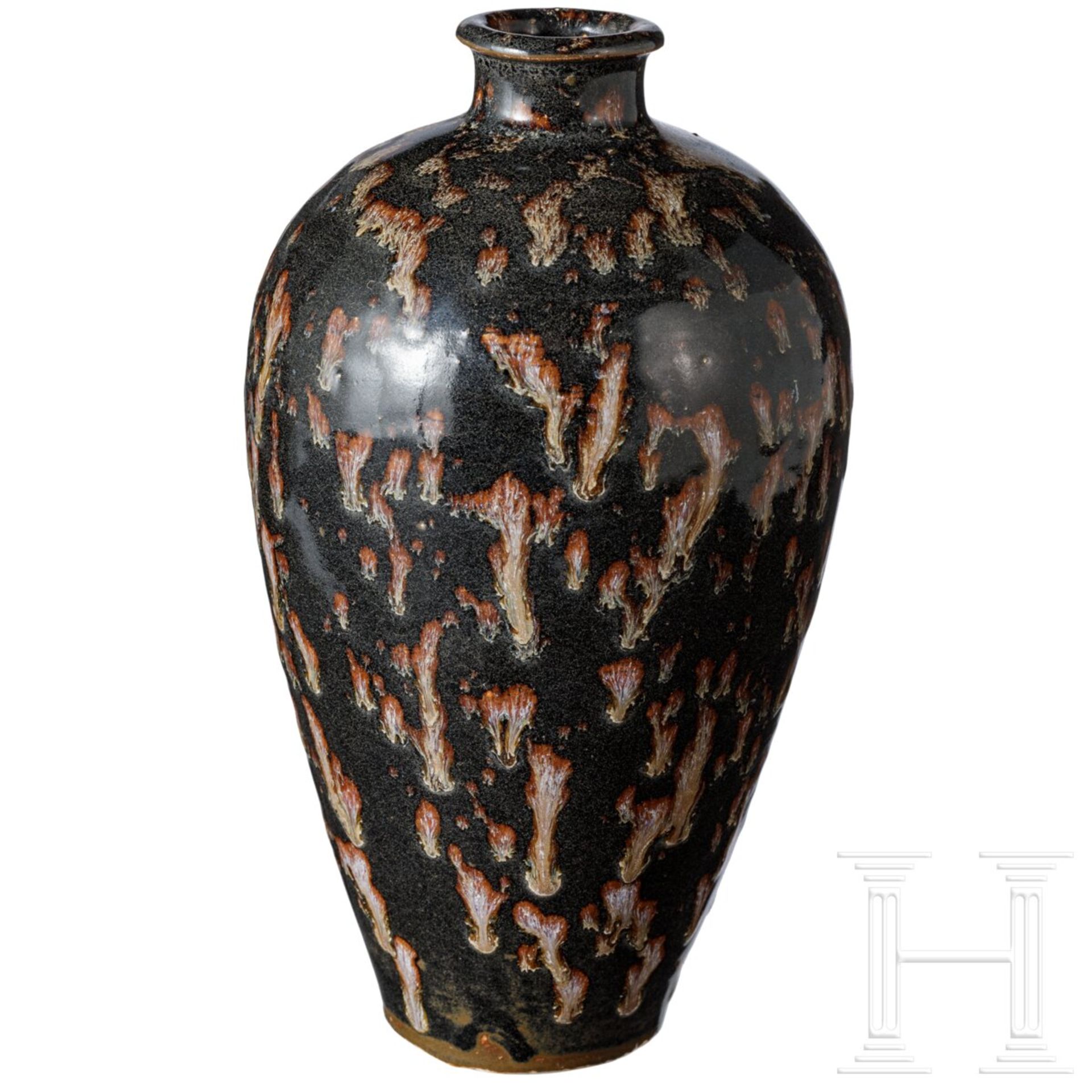 Sehr seltene Jizhou-Meiping-Vase mit Schildpattglasur, wahrscheinlich südliche Sung-Dynastie bis Yua - Bild 4 aus 15