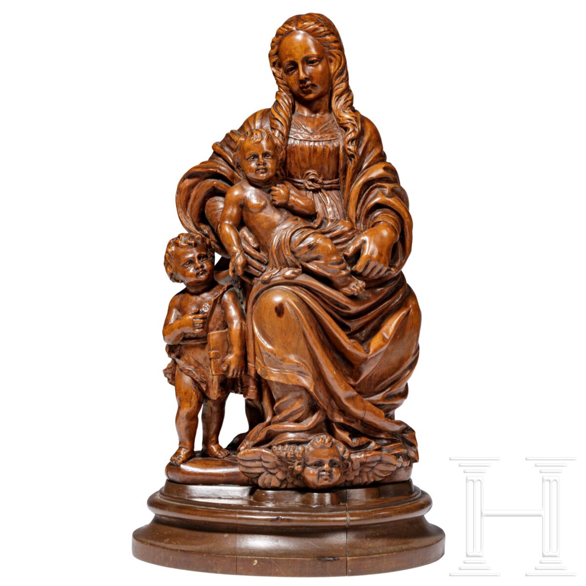 Madonna mit Jesuskind und Johannes, flämisch, 17. Jhdt.