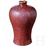 Meiping-Vase mit kupferfarbener Flambé-Glasur, wohl 18. - 19. Jhdt.