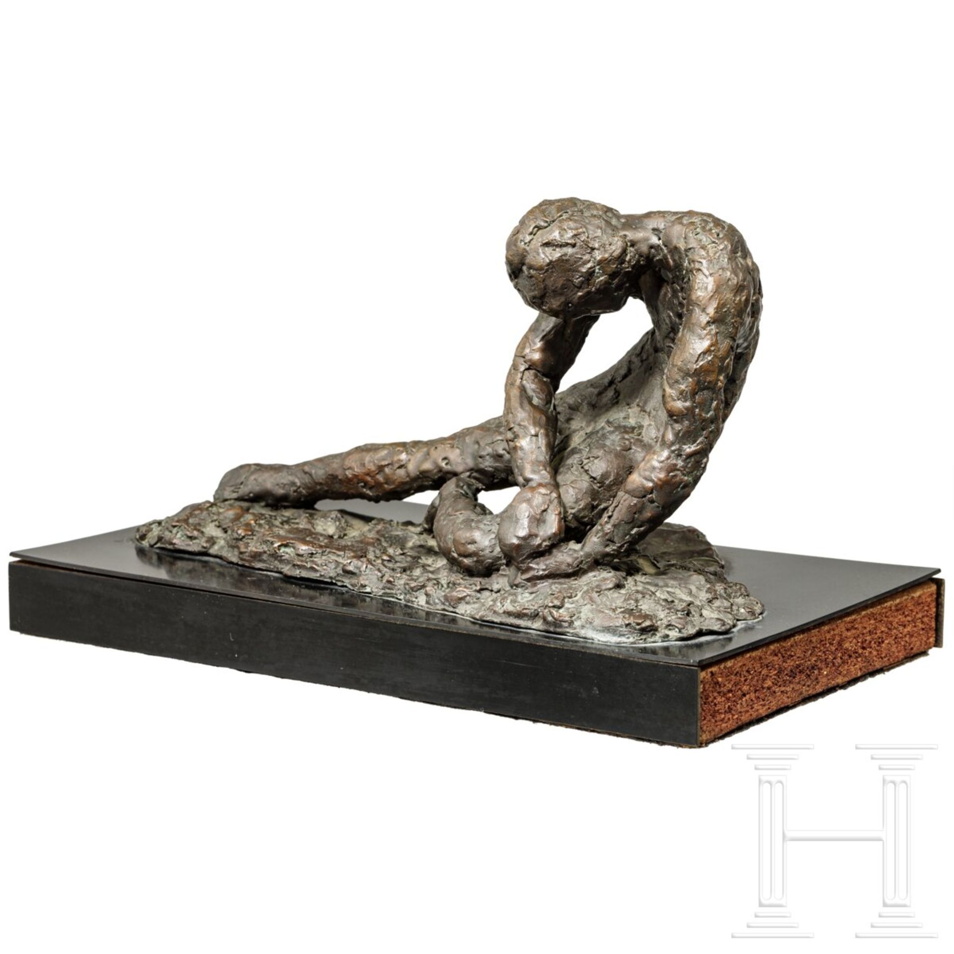 Moderne figürliche Bronzeskulptur, signiert "DD", USA, 20. Jhdt. - Bild 2 aus 6