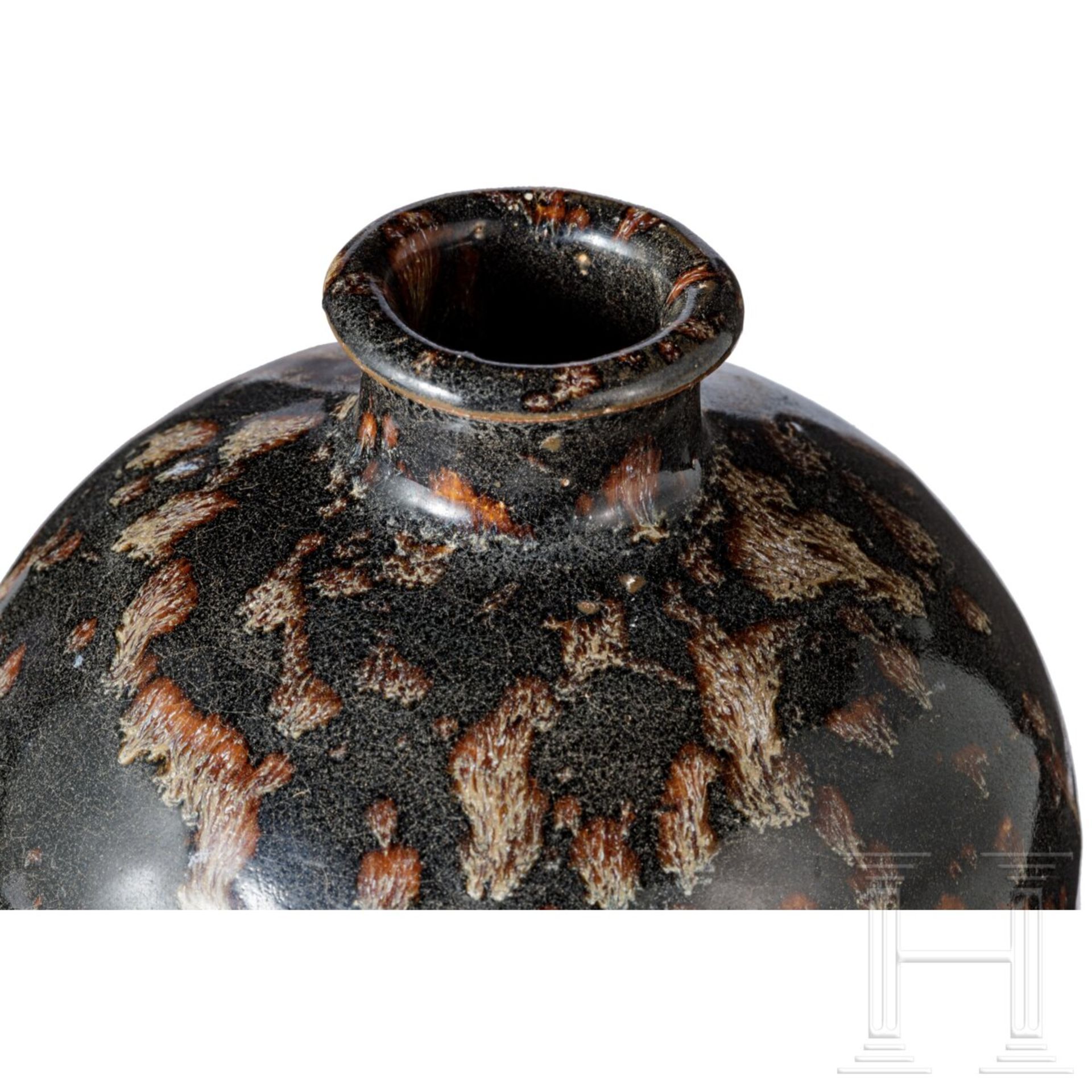 Sehr seltene Jizhou-Meiping-Vase mit Schildpattglasur, wahrscheinlich südliche Sung-Dynastie bis Yua - Bild 2 aus 15