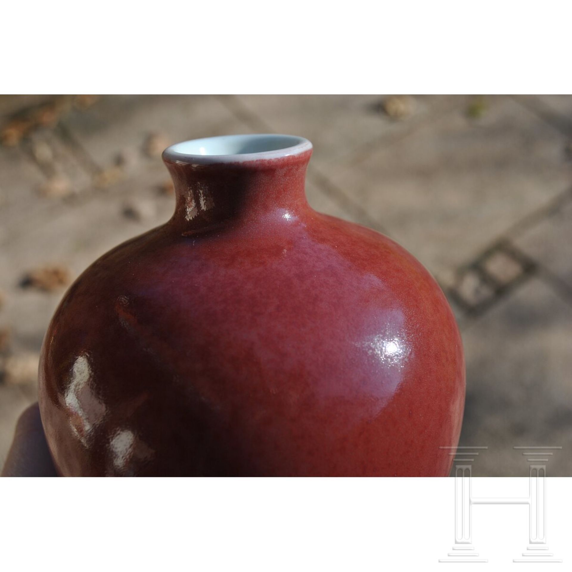 Meiping-Vase mit kupferfarbener Glasur, wohl 18. - 19. Jhdt. - Bild 8 aus 12