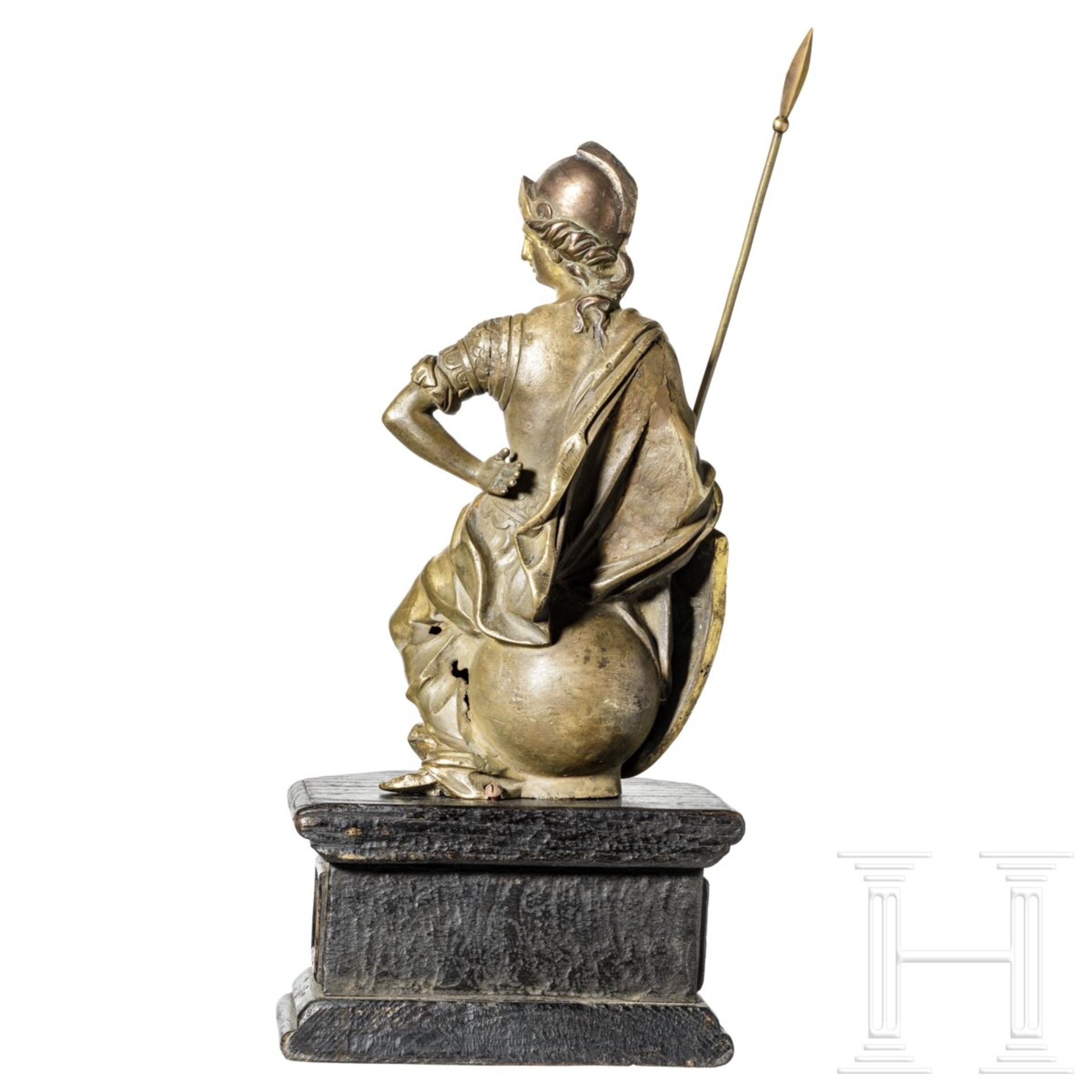 Feuervergoldete Bronzefigur der Athena, 17. Jhdt. - Image 3 of 6