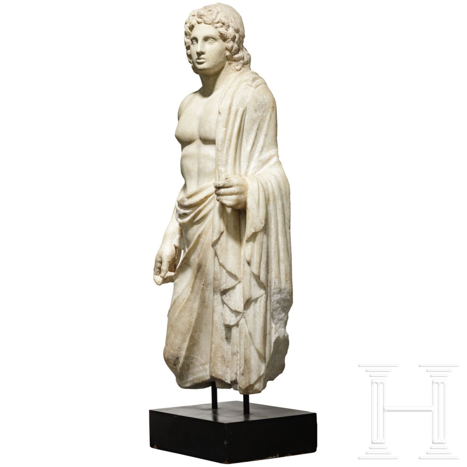 Marmorstatue des Hermanubis mit Zügen Alexanders des Großen, römisch, 1. - 2. Jhdt. - Bild 3 aus 8